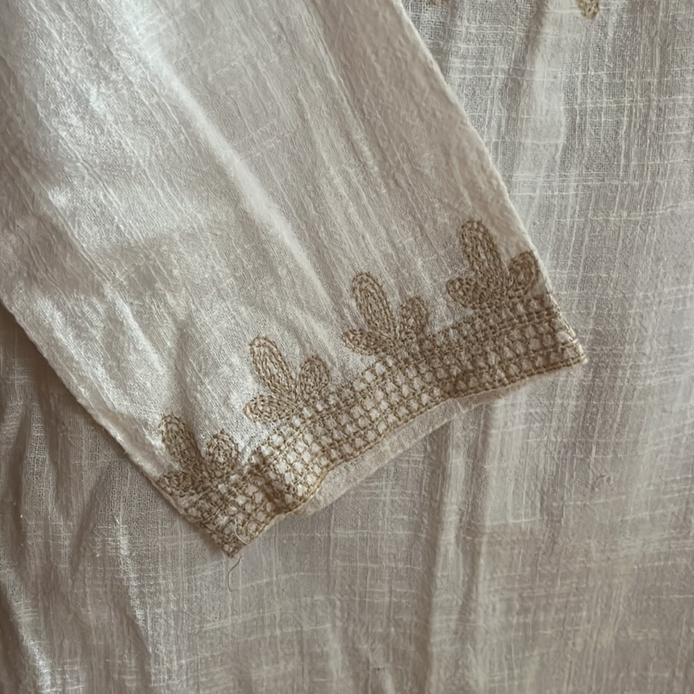 Solitaire Cotton Beige Blouse Tunic - Picture 7 of 11